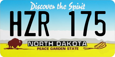 ND license plate HZR175
