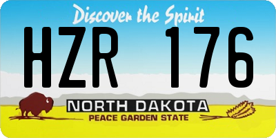 ND license plate HZR176