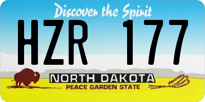 ND license plate HZR177