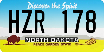 ND license plate HZR178