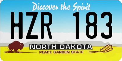 ND license plate HZR183