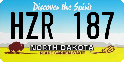ND license plate HZR187