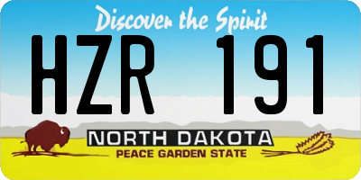 ND license plate HZR191