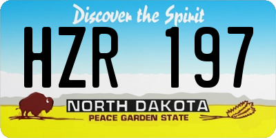 ND license plate HZR197