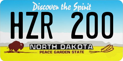 ND license plate HZR200