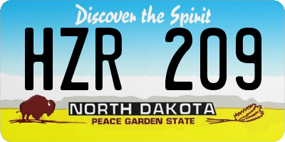 ND license plate HZR209