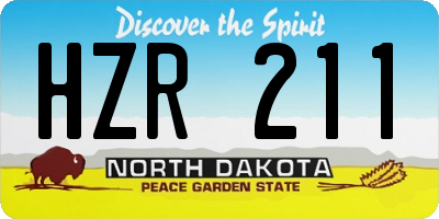 ND license plate HZR211