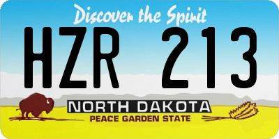 ND license plate HZR213