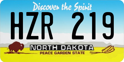 ND license plate HZR219