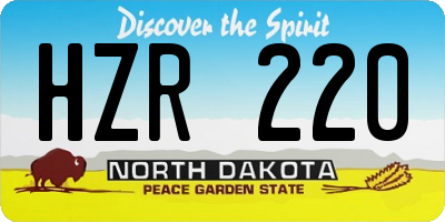 ND license plate HZR220
