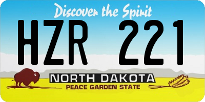 ND license plate HZR221