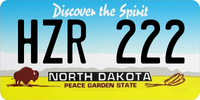 ND license plate HZR222