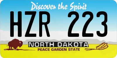 ND license plate HZR223