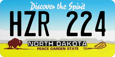 ND license plate HZR224