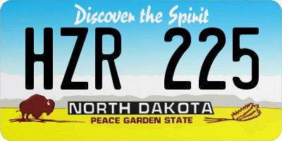 ND license plate HZR225