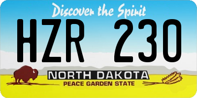 ND license plate HZR230