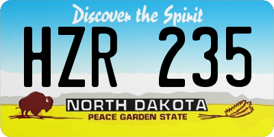 ND license plate HZR235