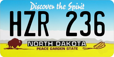 ND license plate HZR236