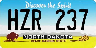 ND license plate HZR237