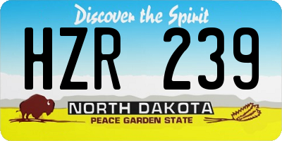 ND license plate HZR239