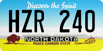 ND license plate HZR240