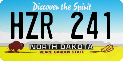 ND license plate HZR241