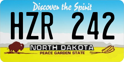 ND license plate HZR242