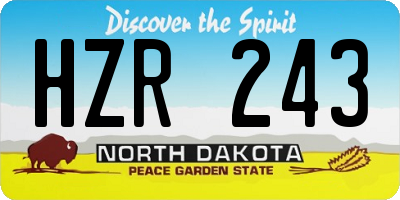 ND license plate HZR243