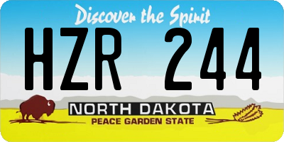 ND license plate HZR244