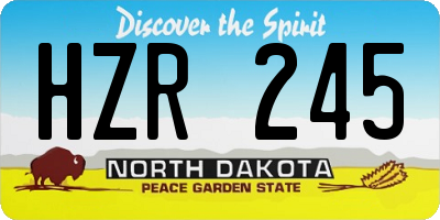 ND license plate HZR245