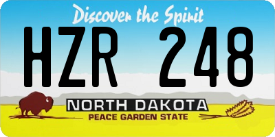 ND license plate HZR248