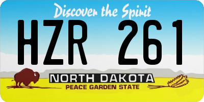 ND license plate HZR261