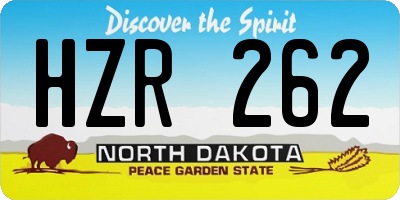 ND license plate HZR262