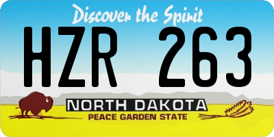 ND license plate HZR263