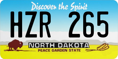 ND license plate HZR265