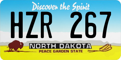 ND license plate HZR267