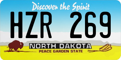 ND license plate HZR269