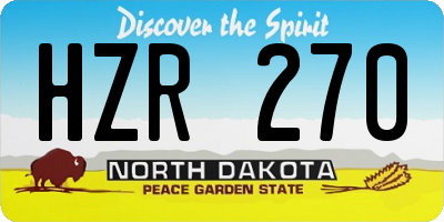 ND license plate HZR270