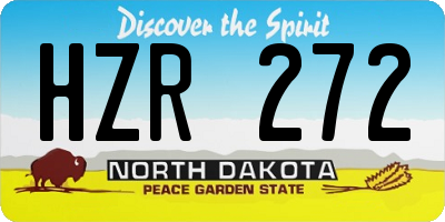 ND license plate HZR272