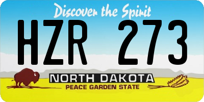ND license plate HZR273