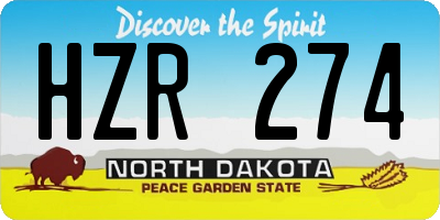 ND license plate HZR274