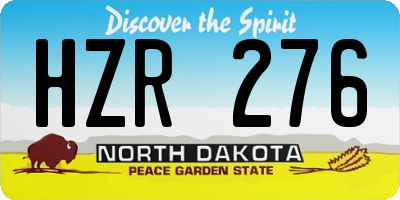 ND license plate HZR276