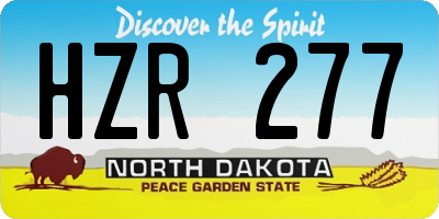 ND license plate HZR277