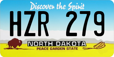 ND license plate HZR279