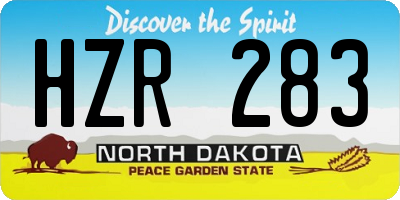ND license plate HZR283