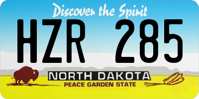 ND license plate HZR285