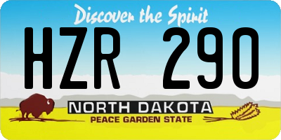 ND license plate HZR290