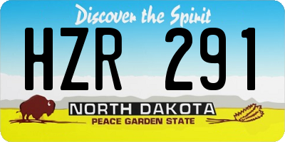 ND license plate HZR291