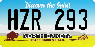 ND license plate HZR293