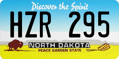 ND license plate HZR295